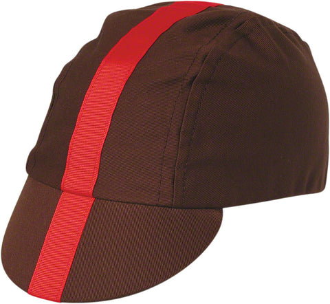 Pace Sportswear Classic Cycling Cap Chocolate with Red Tape