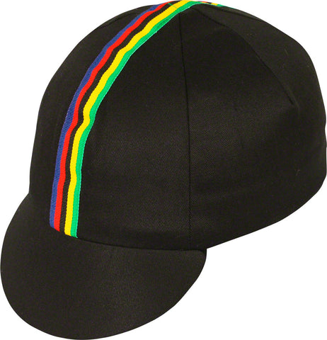 Pace Sportswear Traditional Cycling Cap Black/World Champion Stripe