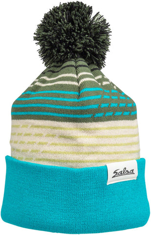 Salsa Juniper Pom Beanie Teal Sage Tan Green Black One