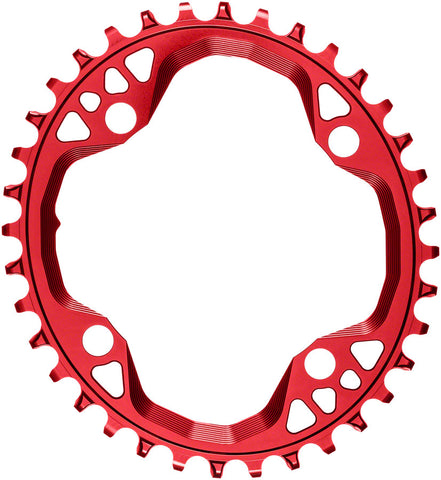 absoluteBlack Oval 104 BCD Chainring 36t 104 BCD 4Bolt NarrowWide Red