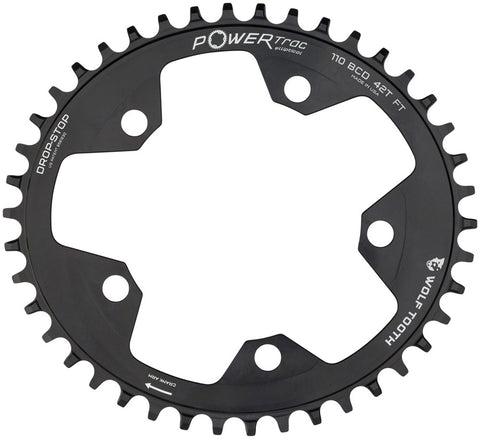 Wolf Tooth Elliptical 110 BCD Chainring 42t 110 BCD 5Bolt DropStop