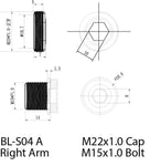 Samox ISIS SelfExtracting Right Hand eBike Crank Spindle Bolt M15x1mm