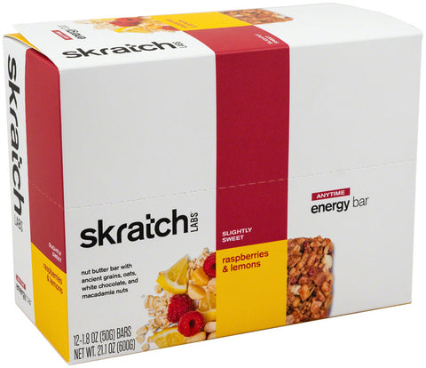 Skratch Labs Anytime Energy Bar Raspberries and Lemon Box of 12