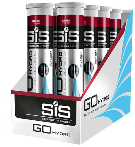 SiS GO Hydro Hydration Tablets Berry 20 Tablet Tube Box of 8 Tubes