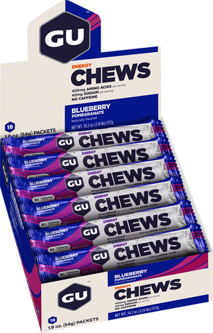GU Energy Chews Blueberry Pomegranate Box of 18