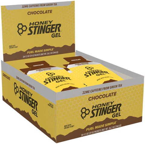 Honey Stinger Organic Energy Gel Chocolate with Caffeine Box of 24