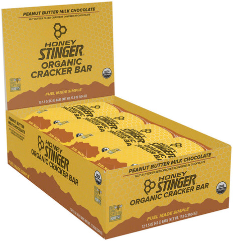 Honey Stinger Cracker N' Nut Butter Snack Bars Peanut Butter Milk Chocolate Box