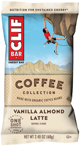 Clif Bar Original Vanilla Almond Latte w/ Caffeine Box of 12