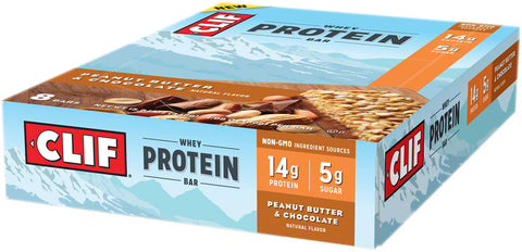 Clif Whey Protein Bar Peanut Butter Chocolate Box of 8