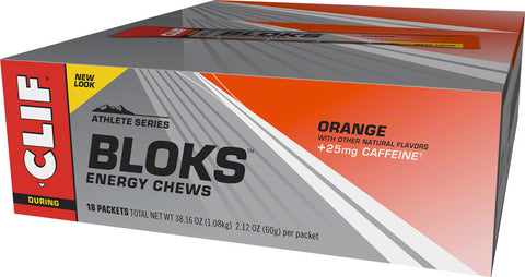 Clif Shot Bloks Orange with 25mg Caffeine Box of 18