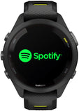 Forerunner 265S  Black Bezel and Case with Black Amp Yellow Silicone Band