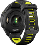 Forerunner 265S  Black Bezel and Case with Black Amp Yellow Silicone Band