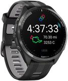 Garmin Forerunner 965 GPS Smartwatch - 47mm, Carbon Gray DLC Titanium Bezel, Black Case and Black/Powder Gray Silicone Band