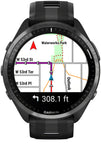 Garmin Forerunner 965 GPS Smartwatch - 47mm, Carbon Gray DLC Titanium Bezel, Black Case and Black/Powder Gray Silicone Band