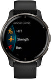 Garmin Venu 2 Plus GPS Smartwatch - 43mm, Slate Bezel, Black Case, Silicone Band