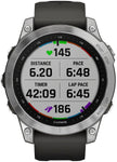 Garmin Fenix 7 GPS Smartwatch - 47mm, Silver Case, Graphite Band 