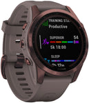 Garmin Fenix 7S Sapphire Solar GPS Smartwatch - 42mm, Dark Bronze Titanium Case, Shale Gray Band