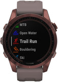 Garmin Fenix 7S Sapphire Solar GPS Smartwatch - 42mm, Dark Bronze Titanium Case, Shale Gray Band