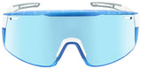 Optic Nerve Fixie Max Sunglasses Shiny White Crystal Blue Lens Rim Brown Lens