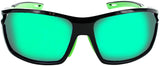 Optic Nerve Primer Sunglasses Shiny Black/Green with GRAY/Green Mirror Lens