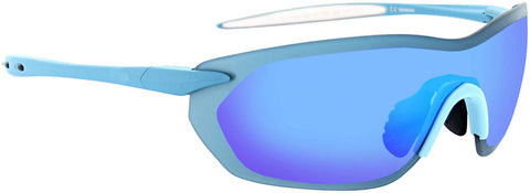 Optic Nerve Fixie Dash Sunglasses Matte Blue/White Tips with Brown/Light Blue