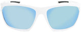 Optic Nerve Variant Sunglasses Shiny White with SMoke Ice Blue Mirror Lens and