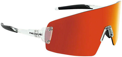 Optic Nerve FixieBLAST Sunglasses - Shiny Crystal Clear Smoke Lens with Red