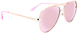 ONE by Optic Nerve Retroport Sunglasses - Rose Gold Polarized Smoke Lens with