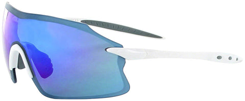 Optic Nerve Fixie PRO Sunglasses Shiny White with SMoke Blue Mirror Lens