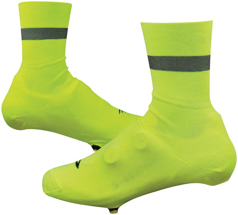 Defeet Slipstream D-Logo Reflective Shoe Covers - 4 inch Hi-Vis Yellow/Black