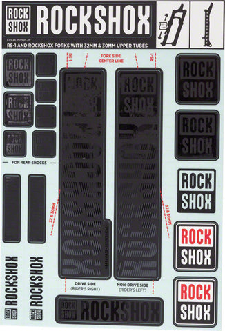 RockShox Decal Kit 30/32mm Stealth Black