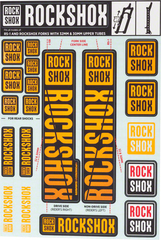 RockShox Decal Kit 30/32mm Orange
