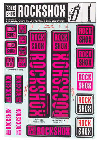 RockShox Decal Kit 30/32mm Magenta