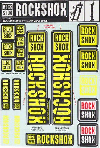 RockShox Decal Kit 35mm Yellow