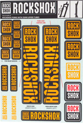 RockShox Decal Kit 35mm Orange