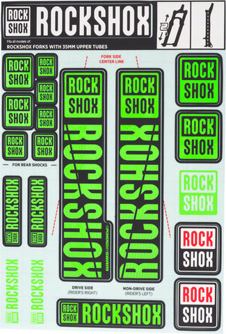 RockShox Decal Kit 35mm Green
