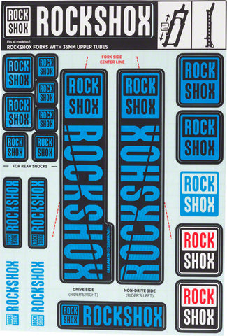 RockShox Decal Kit 35mm Blue
