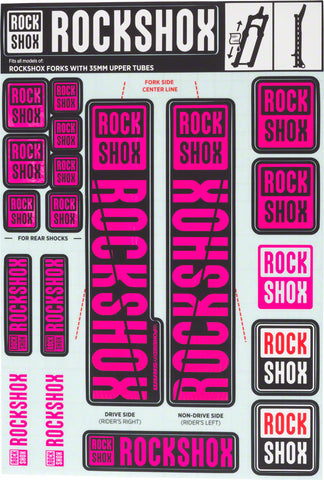 RockShox Decal Kit 35mm Magenta