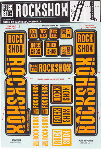 RockShox Decal Kit 35mm Dual Crown Orange