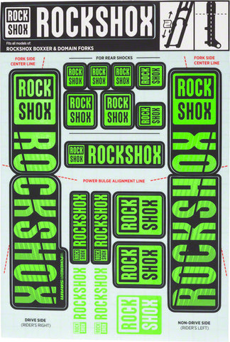 RockShox Decal Kit 35mm Dual Crown Green