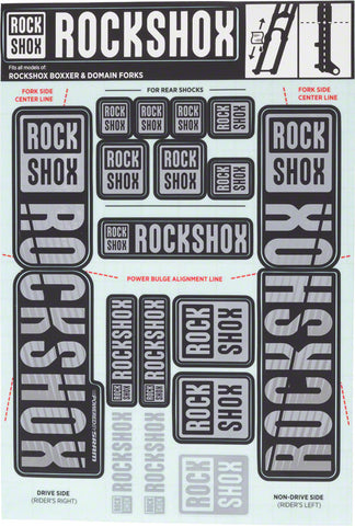 RockShox Decal Kit 35mm Dual Crown GRAY