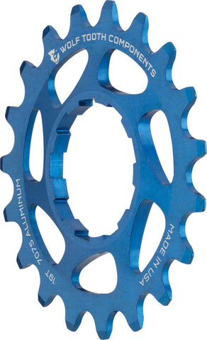 Wolf Tooth Single Speed Aluminum Cog 19T Compatible with 3/32 Chains Blue