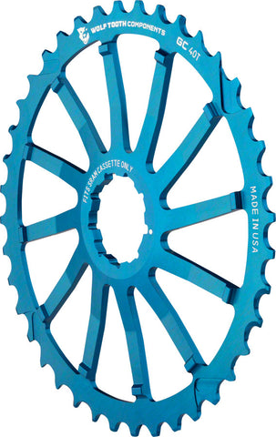 Wolf Tooth 40T GC cog for SRAM 1136 10speed Cassettes Blue