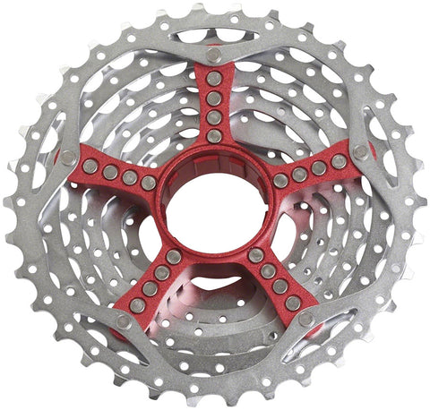 SRAM PG990 Cassette 9 Speed 1132t Silver With Red Spider