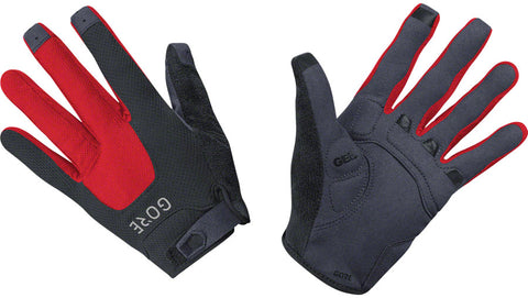 GORE® C5 Trail Gloves - Black/Red Full Finger Small