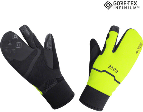 GORE GORETEX WINDSTOPPER® INFINIUM™ Thermo Split Gloves Black/Neon