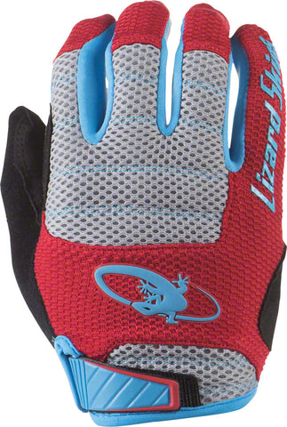 Lizard Skins Monitor AM Gloves - Crimson/Electric Blue Full Finger Medium