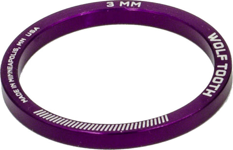 Wolf Tooth Headset Spacer 5 Pack 3mm Purple