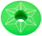 Supacaz Star Capz Powder Coated Top Cap Neon Green