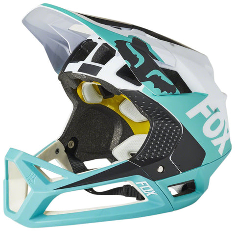 Fox Racing Proframe Full-Face Helmet - Teal/White/Gray Small